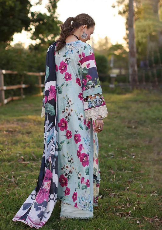 Elaf Print Chikankari Lawn Unstitched 3pcs - Jotey