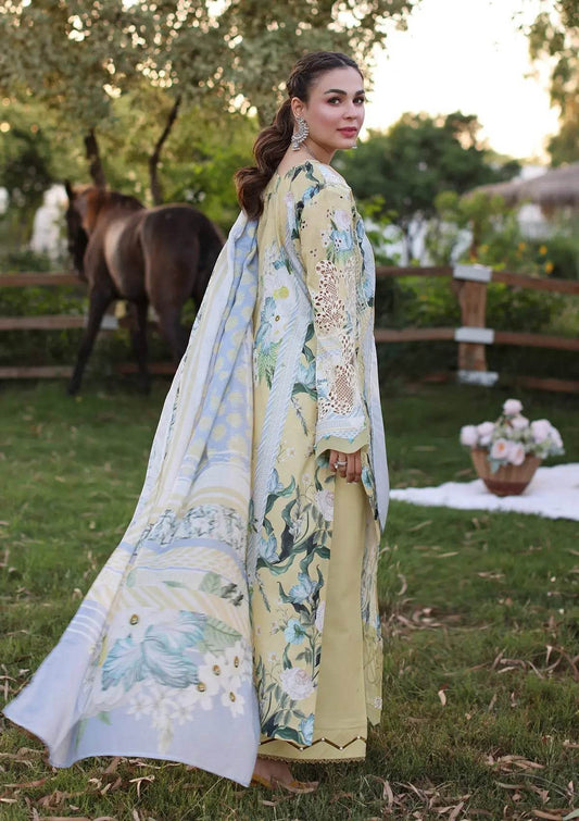 Elaf Print Chikankari Lawn Unstitched 3pcs - Jotey