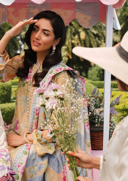 Elaf Printed Lawn Unstitched 3pcs - Jotey