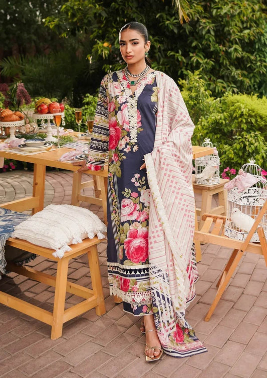 Elaf Printed Lawn Unstitched 3pcs - Jotey