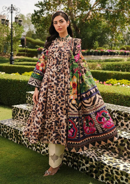 Elaf Printed Lawn Unstitched 3pcs - Jotey