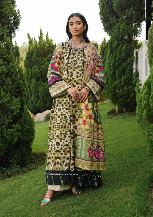 Elaf Printed Lawn Unstitched 3pcs - Jotey