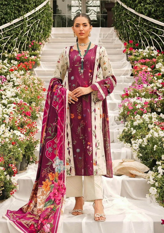 Elaf Printed Lawn Unstitched 3pcs - Jotey