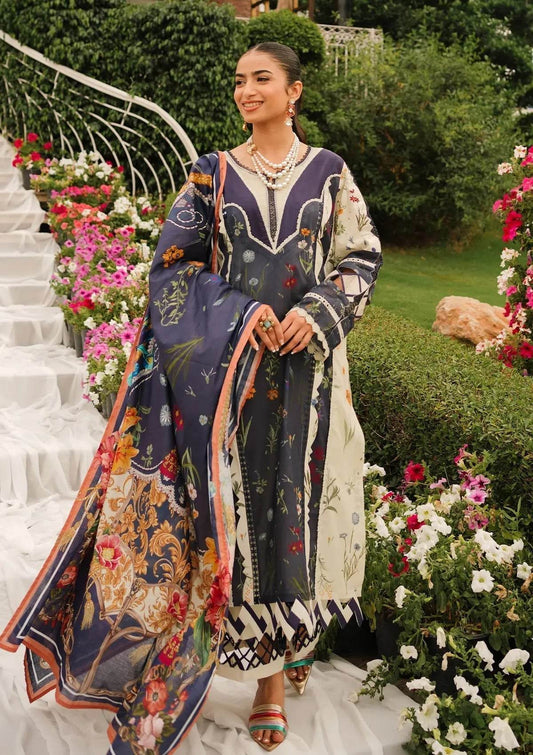 Elaf Printed Lawn Unstitched 3pcs - Jotey
