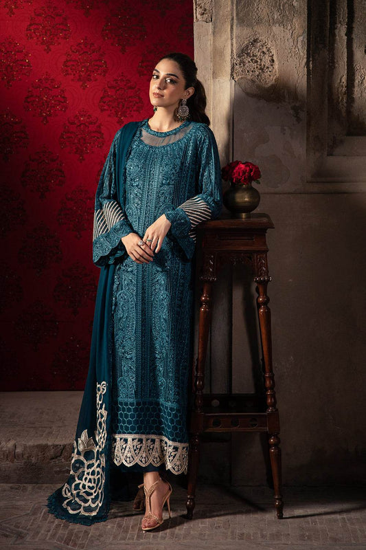 Azure Luxe By Ahmed Patel Embroidered Unstitched 3pcs - Jotey