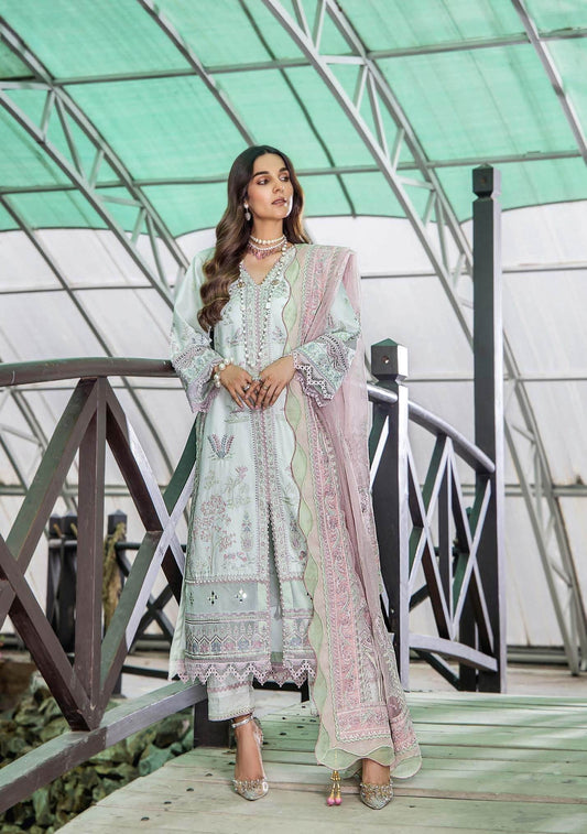 Eshaisha Luxury Lawn Embroidered Unstitched 3pcs - Jotey