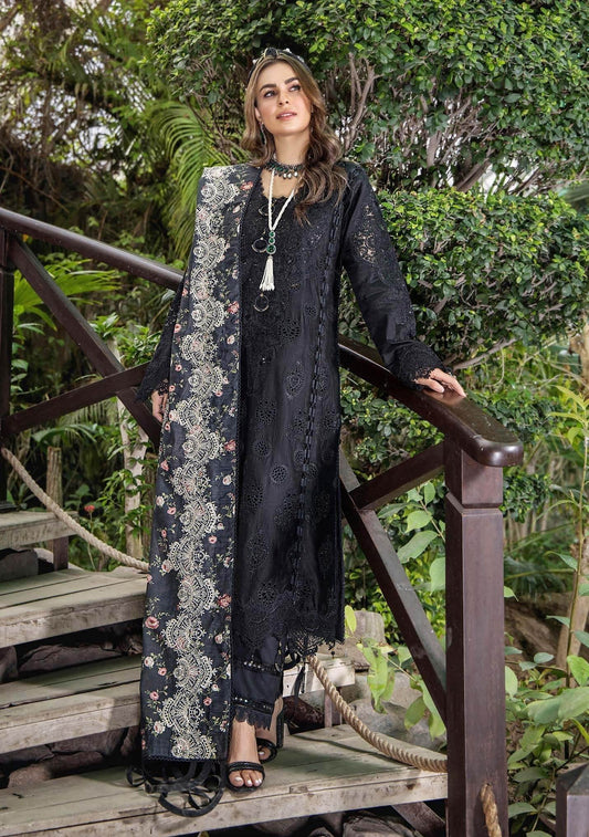 Eshaisha Luxury Lawn Embroidered Unstitched 3pcs - Jotey