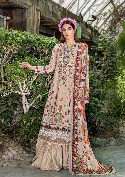 Eshaisha Luxury Lawn Embroidered Unstitched 3pcs - Jotey