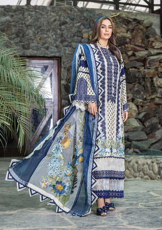 Eshaisha Luxury Lawn Embroidered Unstitched 3pcs - Jotey