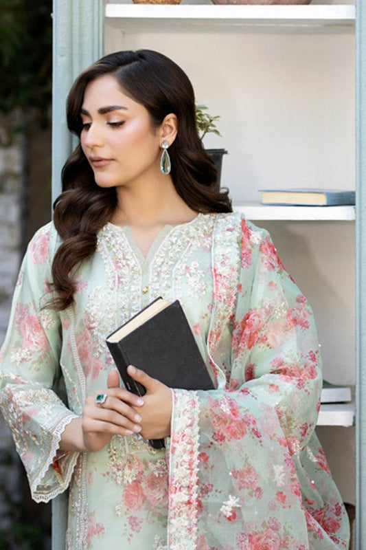 Mahiye By Noors Organza Semi Stitched 3pcs - Jotey