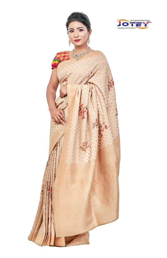 Floral Printed Georgette Banarasi Saree - Jotey
