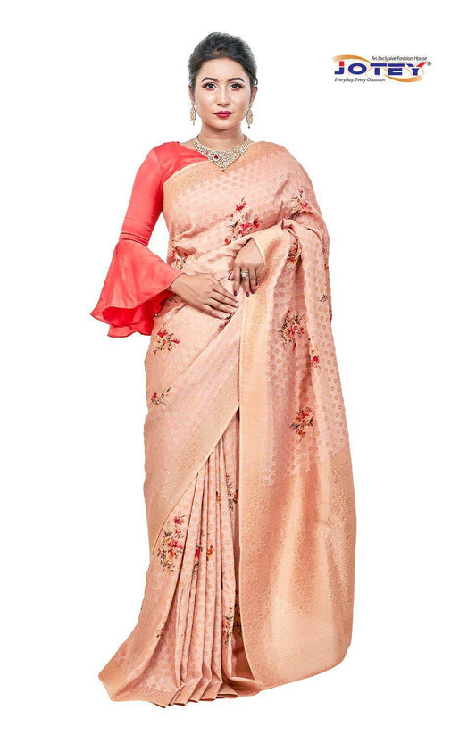 Floral Printed Georgette Banarasi Saree - Jotey