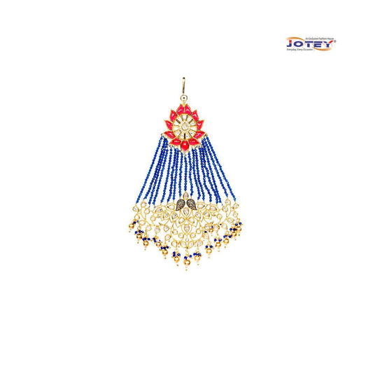 Gold Plated Ad & Ruby Stone Jhapta - Jotey