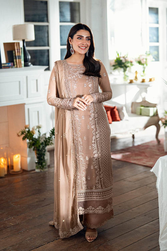 Azure Luxe'25 Embroidered Chiffon Unstitched 3pcs - Jotey