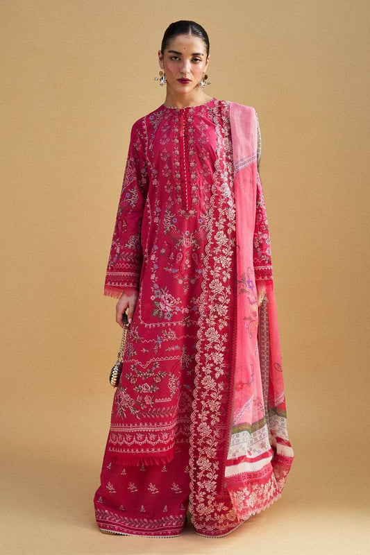 Zara Shahjahan Satori Embroidered Luxury Lawn Unstitched 3pcs - Jotey