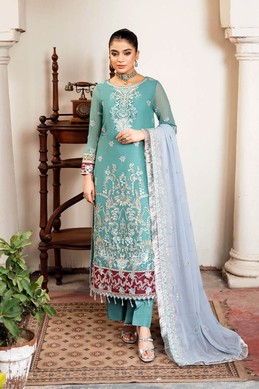Sitarah By Serene Embroidered Luxury Chiffon Unstitched 3pcs - Jotey