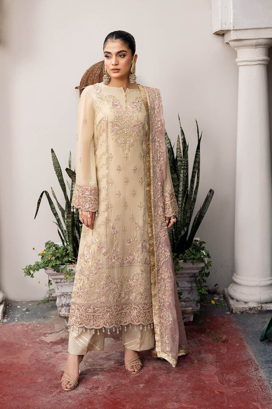 Sitarah By Serene Embroidered Luxury Chiffon Unstitched 3pcs - Jotey