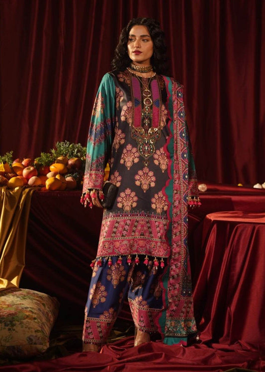 Roohi Silk Embroidered Unstitched 3pcs - Jotey