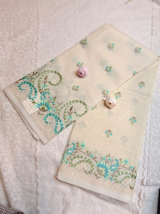 Indian Embroidered Organza Sharee