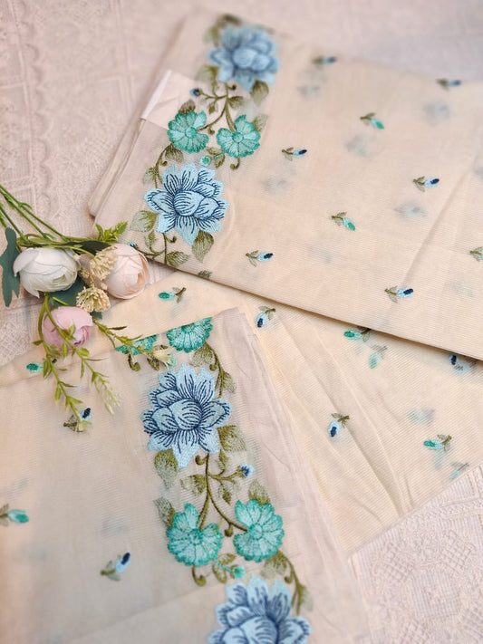 Indian Embroidered Kota Body Sharee