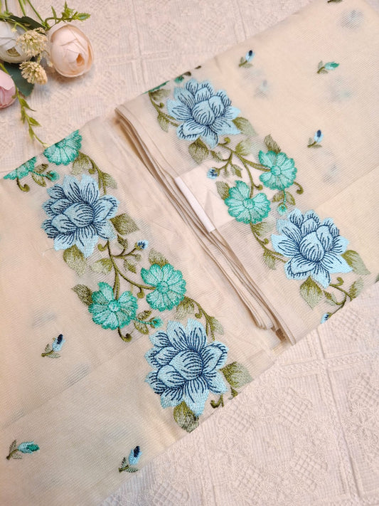 Indian Embroidered Kota Body Sharee