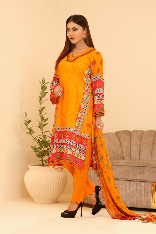 Minhal By Nilima Digital Printed EMB. Unstitched Lawn 3pcs