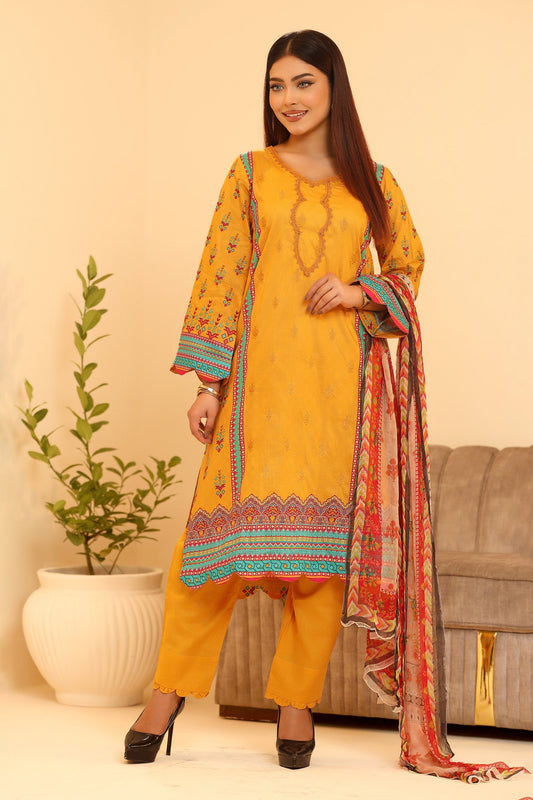 Minhal By Nilima Digital Printed EMB. Unstitched Lawn 3pcs