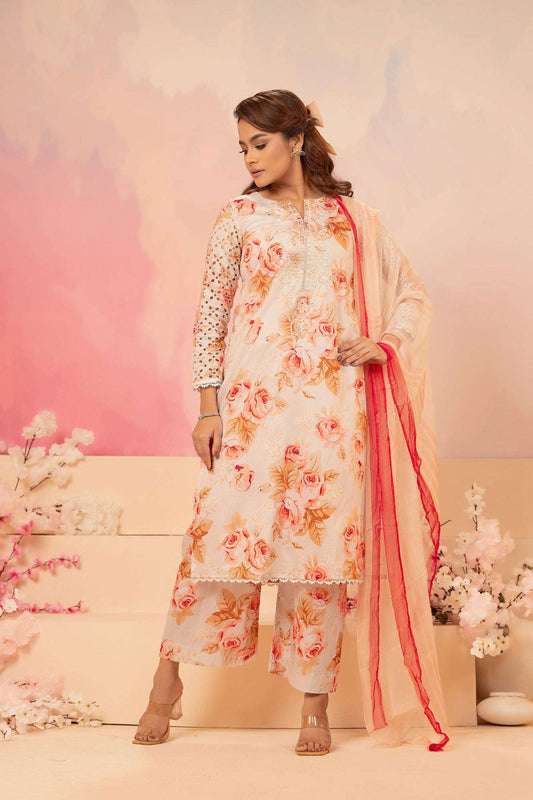 Naira Digital Print Luxury Embroidered Sequince Work Unstitched 3pcs