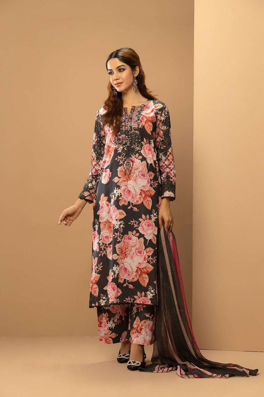 Naira Digital Print Luxury Embroidered Sequince Work Unstitched 3pcs