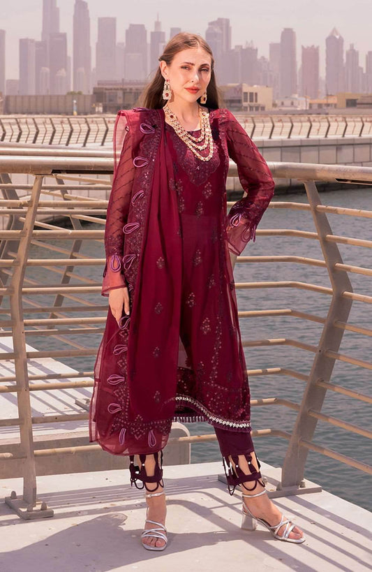 Izhaar Semi Stitched Heavy EMB. Sequence Georgette 3pcs - Nilima