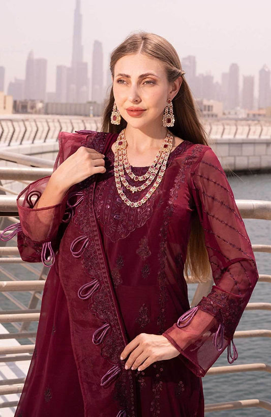 Izhaar Semi Stitched Heavy EMB. Sequence Georgette 3pcs - Nilima