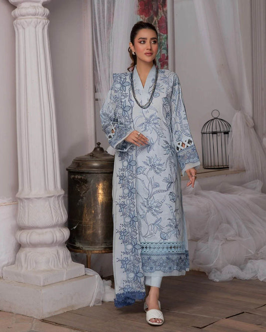 Manizay Gul Maina Embroidered Lawn 3pcs - Jotey