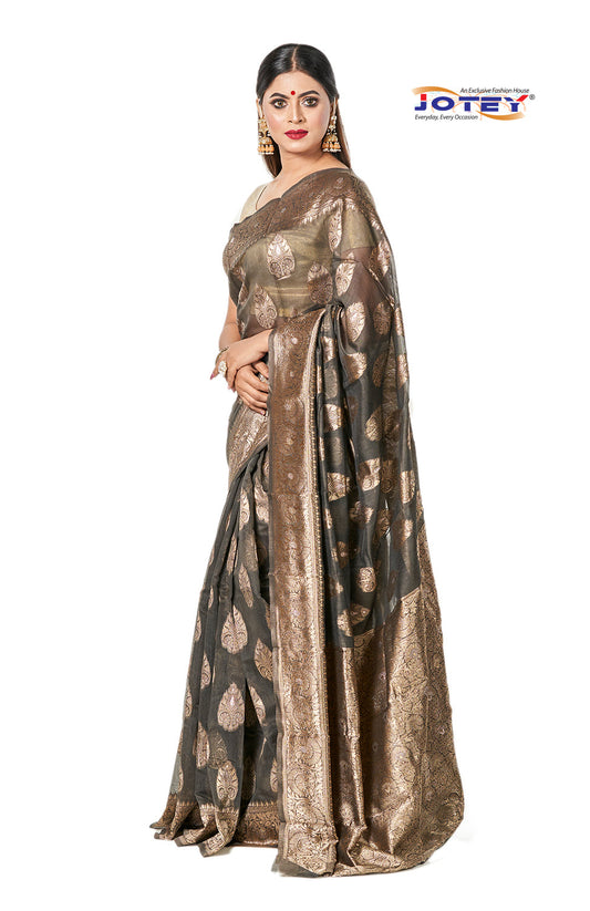Jackquard Woven Half Silk Saree Jotey