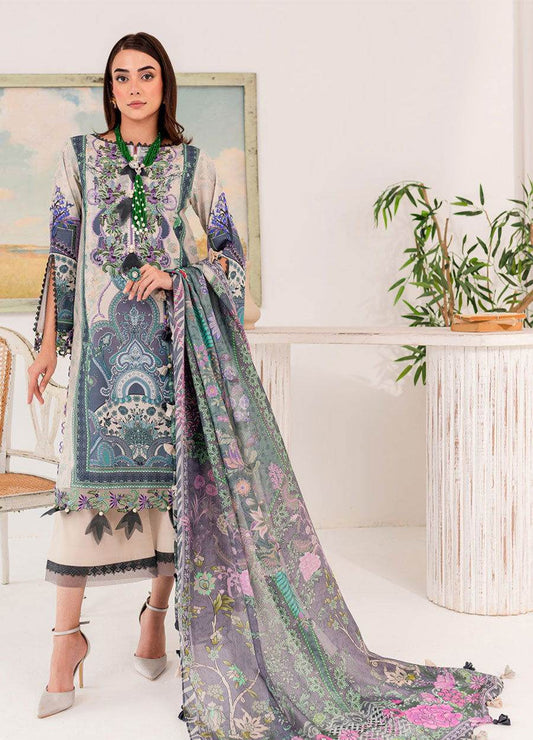 Jade Summer Glory Unstitched 3pcs - Jotey