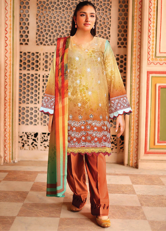 Zohra By Johra Embroidered Printed Bana Dora Lawn Unstitched 3Pcs