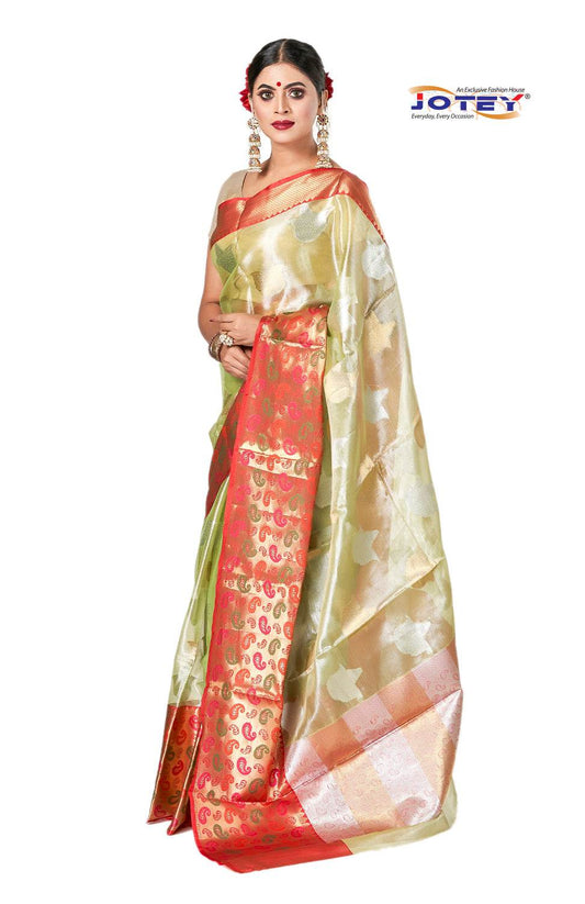 Kora Muslin Weaving Saree - Jotey
