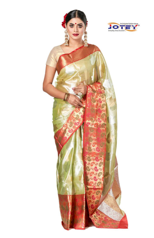 Kora Muslin Weaving Saree - Jotey