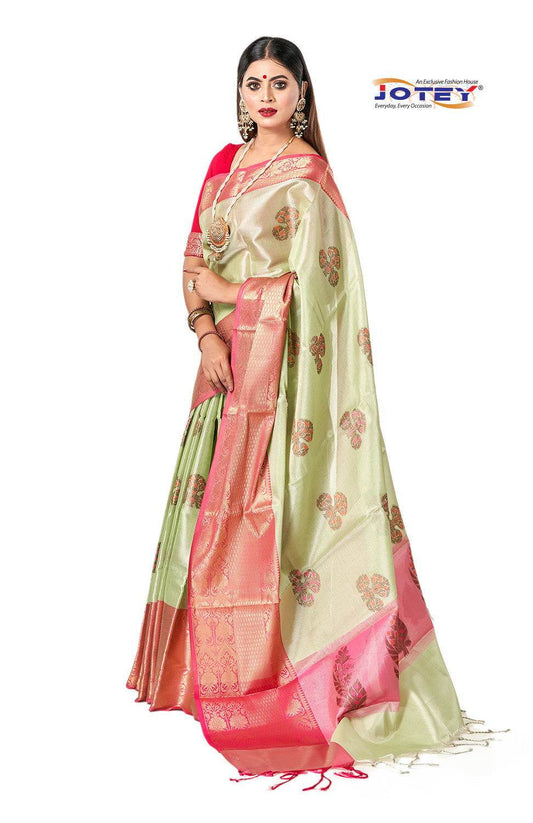 Kora Muslin Weaving Saree - Jotey