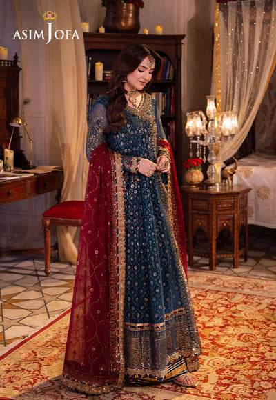Asim Jofa Chandni Raatein Embroidered Unstitched Chiffon 3pcs - Jotey