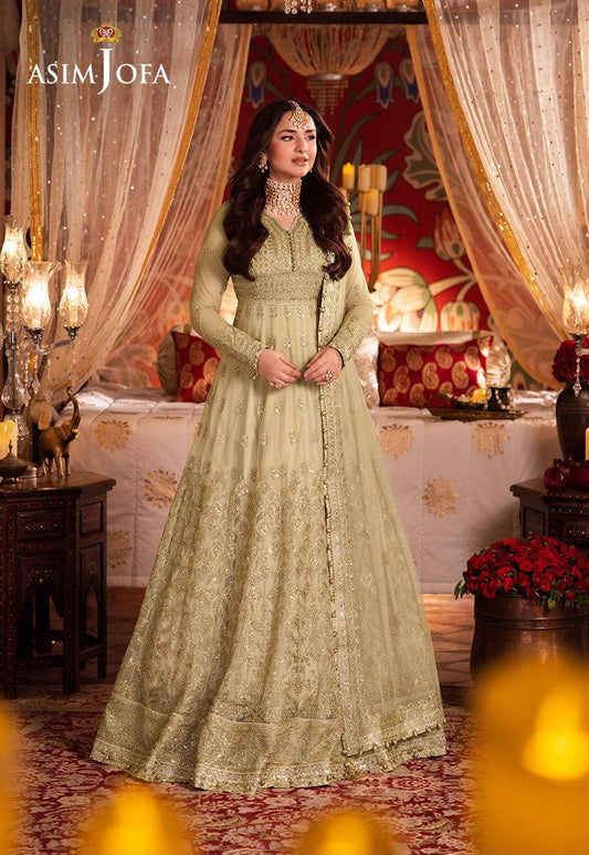 Asim Jofa Chandni Raatein Embroidered Unstitched Chiffon 3pcs - Jotey