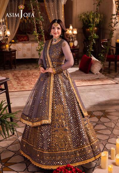 Asim Jofa Chandni Raatein Embroidered Unstitched Chiffon 3pcs - Jotey
