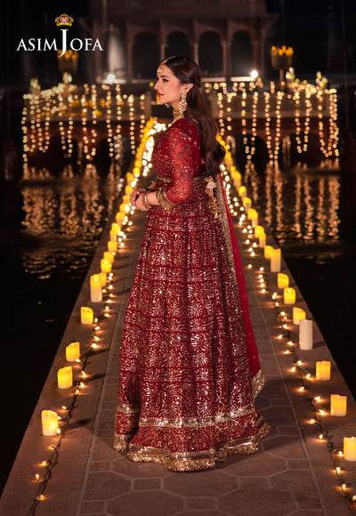 Asim Jofa Chandni Raatein Embroidered Unstitched Chiffon 3pcs - Jotey