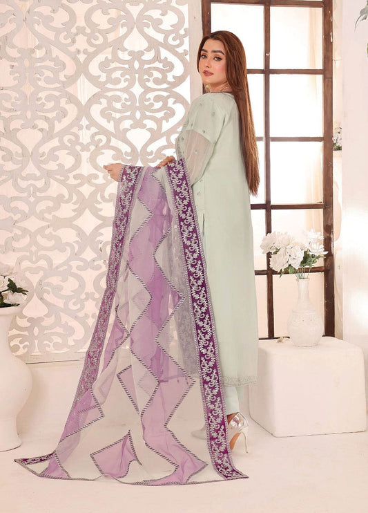 Maah Rang By Bin Hameed Luxury Chiffon Semi Stitched 3pcs - Jotey