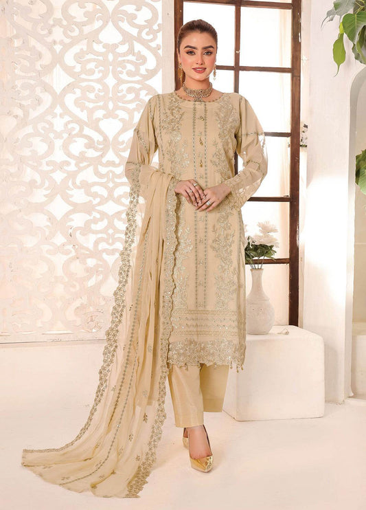 Maah Rang By Bin Hameed Luxury Chiffon Semi Stitched 3pcs - Jotey