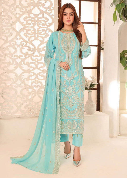 Maah Rang By Bin Hameed Luxury Chiffon Semi Stitched 3pcs - Jotey