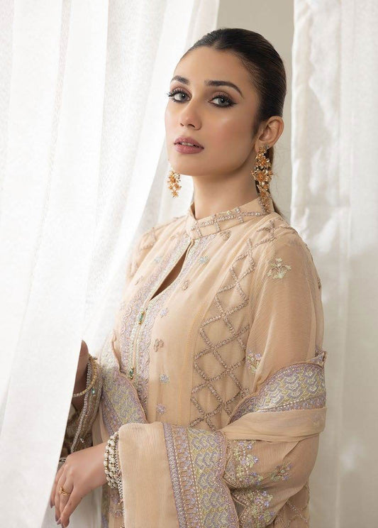 Mahiz Embroidered Semi Stitched Chiffon 3Pcs - Jotey