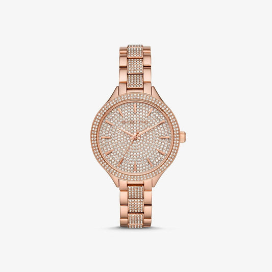 Michael Kors Pave Rose Gold Tone Watch - Jotey