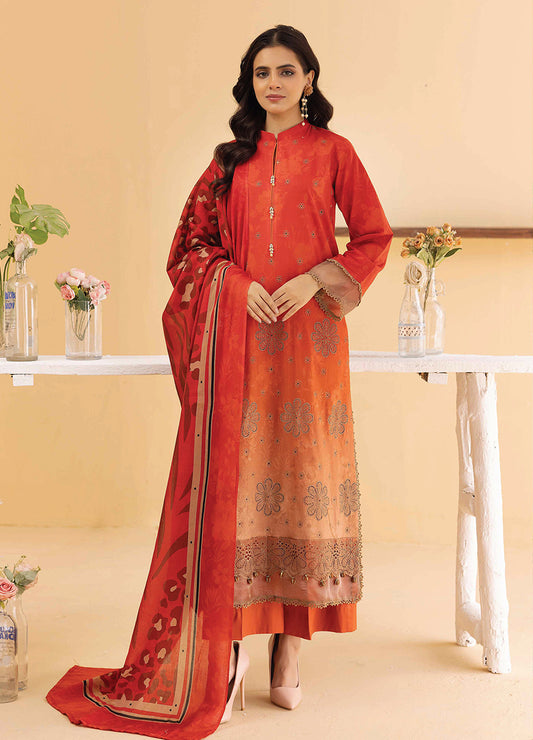 Millan Rut By Nur Embroidered Printed Unstitched Lawn 3pcs