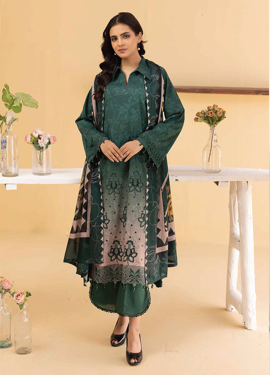 Millan Rut By Nur Embroidered Printed Unstitched Lawn 3pcs
