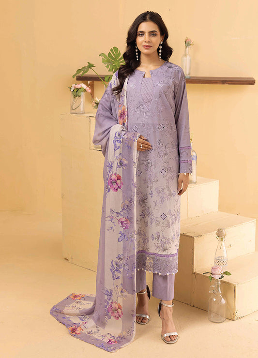 Millan Rut By Nur Embroidered Printed Unstitched Lawn 3pcs